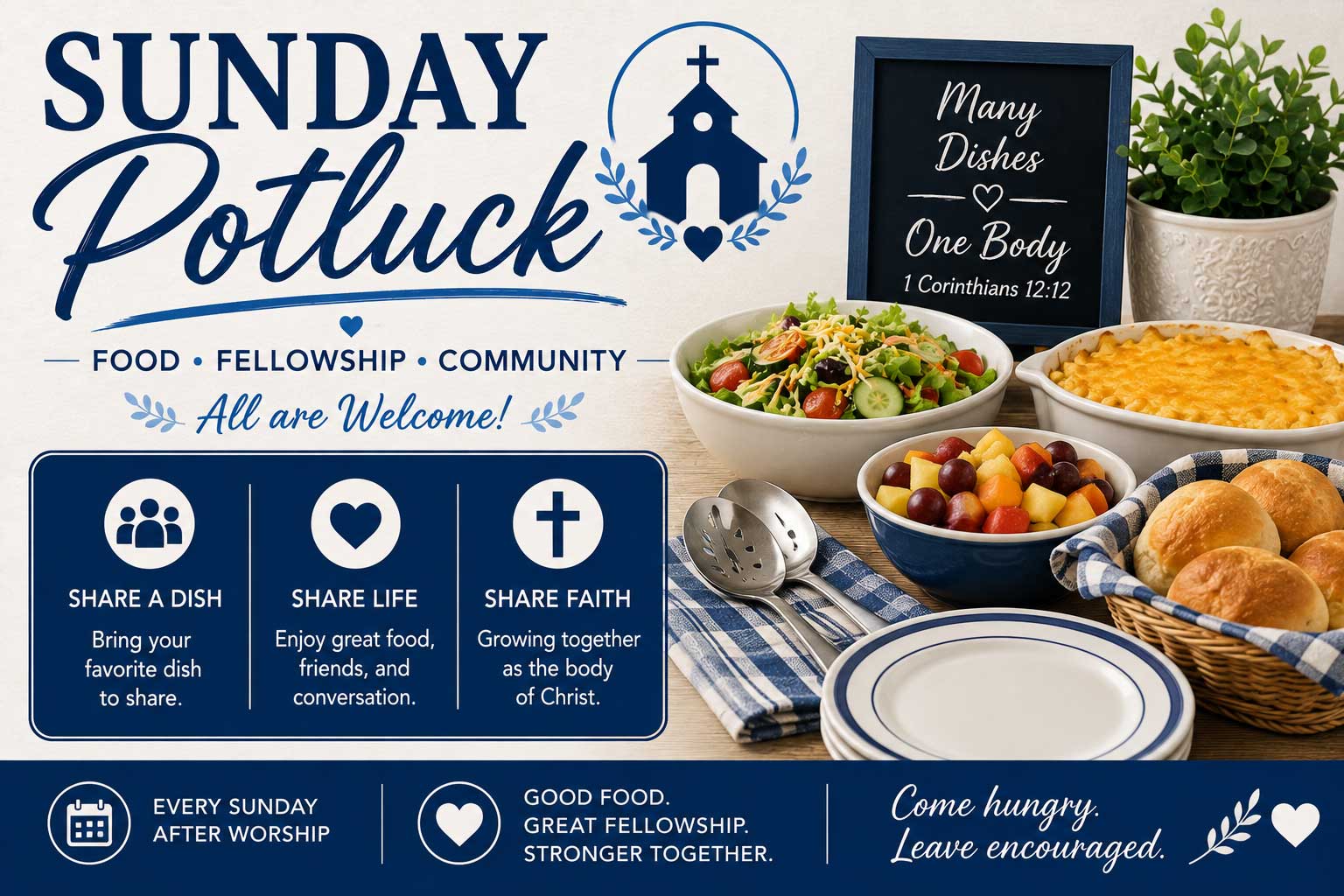Monthly church potluck